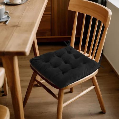 Miniatura 6 de ELFJOY Paquete de 4 cojines para sillas de comedor, cojines para sillas de cocina, oficina, cojín cuadrado copetudo con lazos
