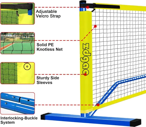 Miniatura 3 de Zdgao Portable Pickleball Net for Driveway, 22FT Regularion Size Pickle Ball Net with Pickleballs and Carry Bag, Easy Setup for Indoor Gym, Outdoor