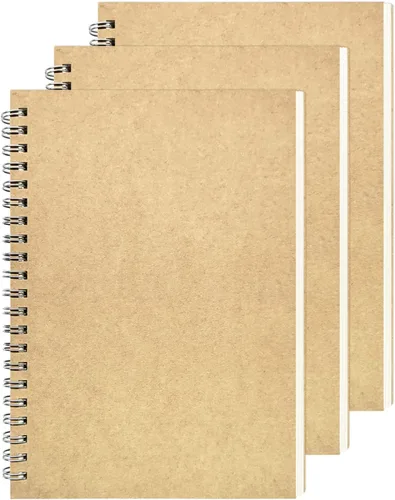 DSTELIN Cuaderno de espiral en blanco, paquete de 3, tapa suave, libro de bocetos, 100 páginas/50 hojas, 7.5 pulgadas x 5.1 pulgadas, 100 GSM,