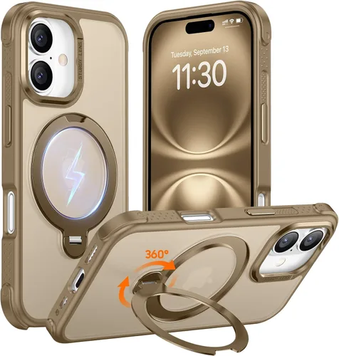 Miniatura 32 de Magnética para iPhone 12 e iPhone 12 Pro Funda, [con Soporte de Anillo Magnético Invisible Giratorio 360°][A Prueba de Golpes][Compatible