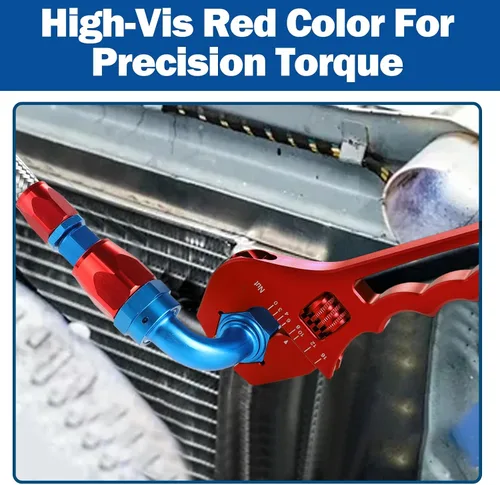 Miniatura 2 de Llave de accesorios AN ajustable para extremo de accesorios de manguera 3AN-16AN, llave de aluminio rojo de alta visibilidad con mordazas