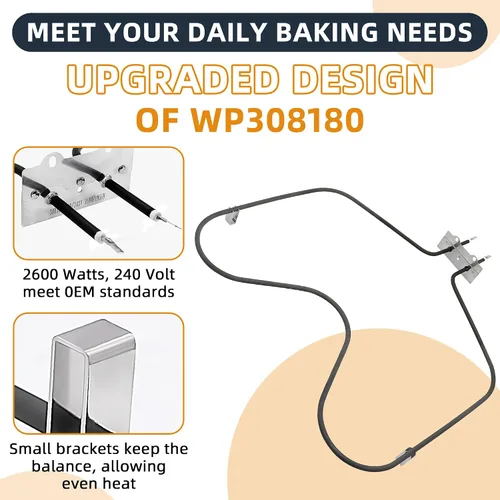 Miniatura 2 de AMI PARTS (2025 UPGRADE) WP308180 W10308477 Elemento de horneado para horno Fit para horno Whirl-pool Elemento de calentamiento 311470, 313827