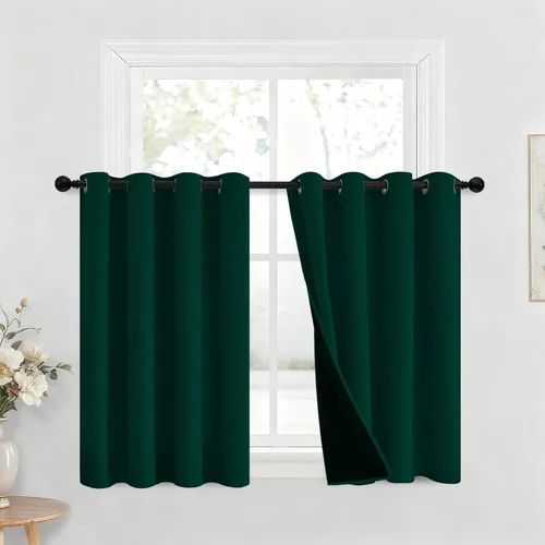 Miniatura 328 de Yakamok Cortinas negras, cortinas de ventana con aislamiento térmico y eficiencia energética para dormitorio, cortinas opacas completas y cortinas