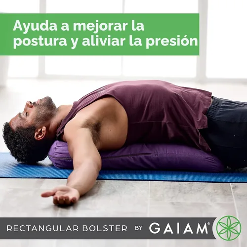 Miniatura 7 de Almohada Gaiam redonda para yoga, cojín suave para meditación, masaje y soporte de espalda, relleno de algodón transpirable, funda de microfibra