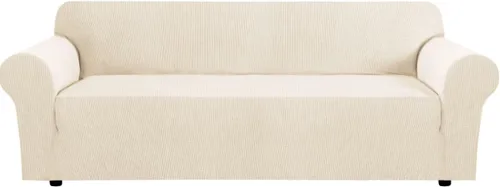 Miniatura 24 de H.VERSAILTEX Fundas elásticas para sofá, fundas de sofá para perros, fundas para sofá de 3 asientos con tela jacquard gruesa a cuadros con parte