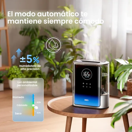 Miniatura 5 de Dreo Humidificador inteligente de 8L para habitación grande, 600 pies cuadrados, HM717S, 80H Runtime Humidificadores de niebla cálida y fría de gran