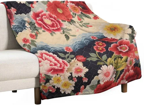 Miniatura 13 de Manta de verano con parches bohemios, vintage, bohemia, acogedora manta de franela para sofá, cama para niños y adultos, 30 x 40 pulgadas, manta