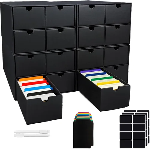 4 juegos de cajas de almacenamiento de tarjetas coleccionables, incluye 16-750 cajas CT y 64 divisores, más de 12000 tarjetas coleccionables