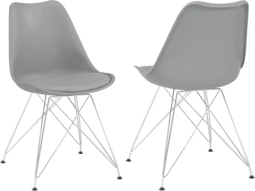 Miniatura 11 de Coaster Home Furnishings - Juniper - Sillas de comedor sin brazos con tapicería de cuero sintético suave y patas cromadas - Cocina y comedor