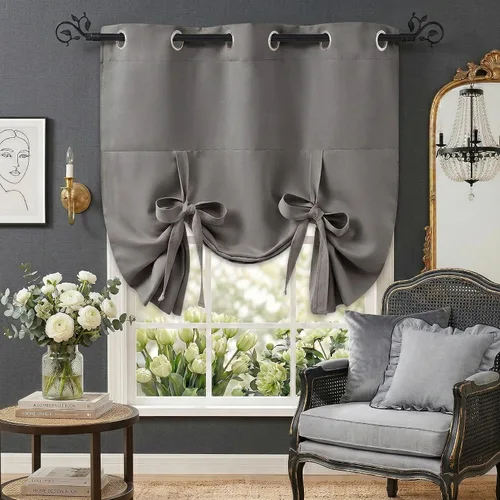 Miniatura 22 de Pony Dance Persianas Opacas para Ventanas - Juego de Cortinas Enrollables y Cenefas Estilo Romano Globo con Ojales en la Parte Superior para Verde