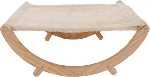 Miniatura 2 de Hamaca de madera para gatos, plegable y extraíble, transpirable y antideslizante, elevada para todas las estaciones, cama columpio adecuada