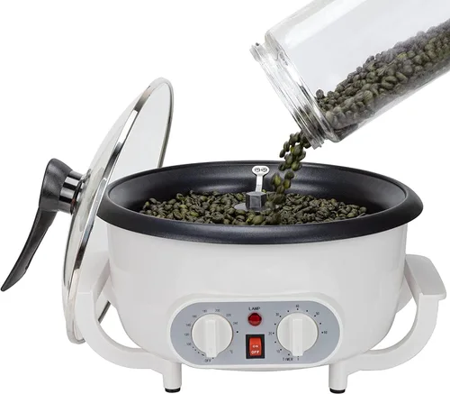 Tostador de café mejorado con temporizador, tostador de café de 110 V para uso doméstico, tostador de granos de café apto para principiantes