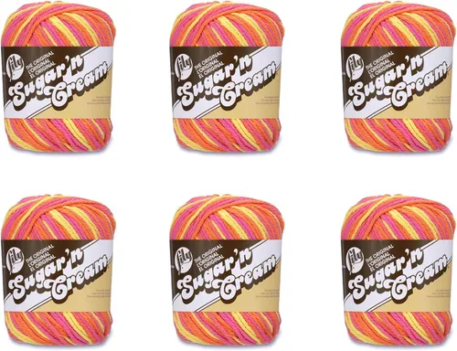 Miniatura 33 de Lily Sugar'N Cream - Ovillo de camuflaje rosa de gran tamaño, paquete de 6 unidades de 3.00 oz/3 onzas, algodón, 4 medianos (peinado), 150 yardas