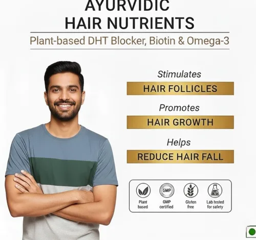 Miniatura 4 de Generic DHT Blocker - Vitaminas ayurvédicas para el cabello, sin gluten a base de plantas, biotina, omega-3 y semillas de lino, controla la caída