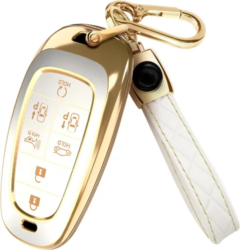 Miniatura 28 de Lucrum Compatible con funda para llavero Hyundai y llavero de cuero, funda para llavero para Santa Fe, Sonata, Tucson, Grandeur, Ioniq 5, Palisade