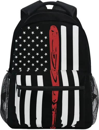 Miaoquhe Mochila de béisbol con la bandera de Estados Unidos para niños, niñas, adolescentes, escuela, casual, mochila escolar para viajes, laptop,