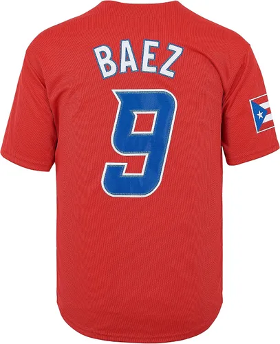Miniatura 3 de #9 Baez Puerto Rico World Game Classic - Camiseta de béisbol para hombre con costuras S-XXXL