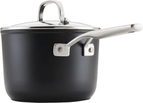 Miniatura 9 de KitchenAid Cacerola antiadherente de inducción anodizada dura con tapa, 3 cuartos - Negro mate