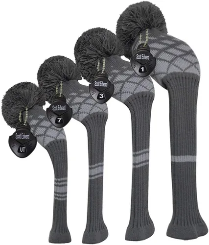 Miniatura 11 de Scott Edward Knit Wood Golf Club Head Covers 4 Pieces Knitted Item Fit Over Well Driver Wood(460cc) Fairway Wood and Hybrid(UT)