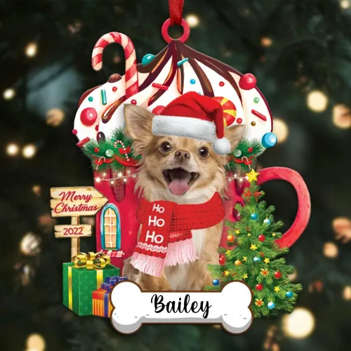 Miniatura 92 de Amantes de los perros de Navidad – Navidad de perros disponibles para muchos perros Shi Tzu – Adorno con forma personalizada, adorno de Navidad