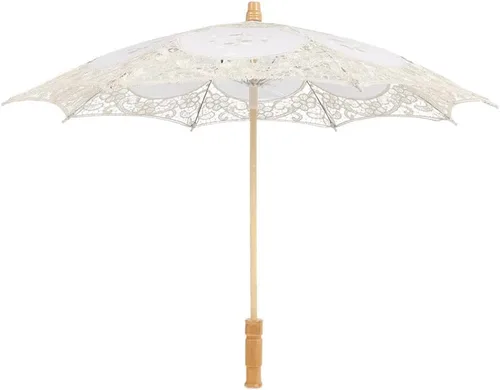 Toyvian Sombrilla vintage de encaje mini paraguas vintage bordado de flores paraguas blanco para boda para accesorios de fotos accesorio de disfraz