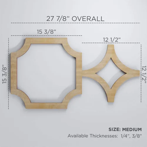Miniatura 2 de Ekena Millwork WALW16X16X0375ANDBI Anderson Paneles de pared decorativos de 3/8 pulgadas en T, 27 7/8 pulgadas de ancho x 15 pulgadas de alto