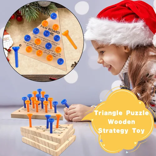 Miniatura 5 de 30 paquetes de juego de clavijas de madera, juego de triángulos complicados para familia, viajes, adolescentes y adultos