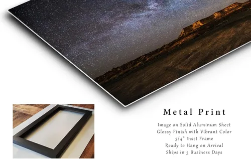 Miniatura 2 de Night Sky Wall Art (Ready to Hang) Aluminum Metal Print of Milky Way Spanning Sky Over Mesa in Arizona Desert Photography Southwest Decor (8" x 10")