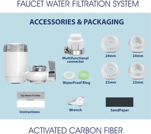 Miniatura 8 de Filtro de grifo, sistema de purificación eficaz, reduce el plomo y el mal sabor, sin BPA, purificador de agua, paquete de 1 repuesto