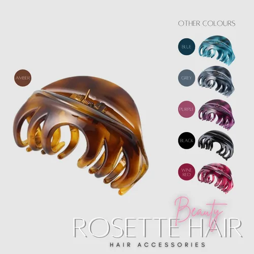Rosette - Pinza de cristal para el cabello, pinzas para el cabello, pasadores para uso en interiores y exteriores, cabello grueso, para mujeres y