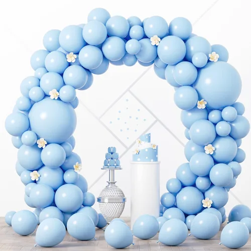Miniatura 78 de Voircoloria - Globos azul bebé claro, paquete de 66 globos de 12 pulgadas de látex para fiestas para niños y niñas, para cumpleaños, baby shower, 16