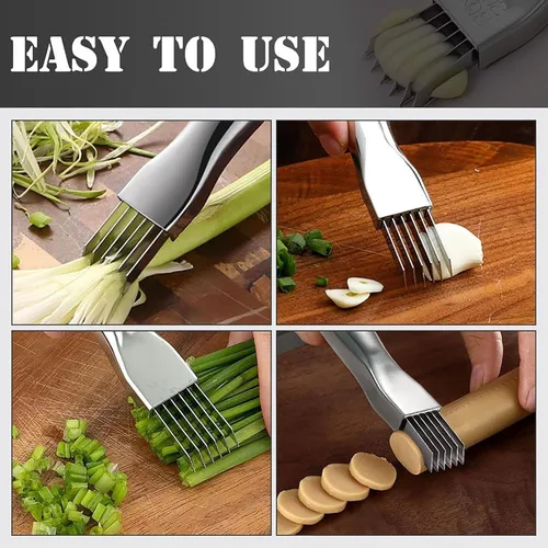 Miniatura 5 de Shred Silk The Knife, Cortador de Cebolla Verde Actualización 2025 de Acero Inoxidable Herramienta de Cocina para Cortar Verduras Cebolla Ajo