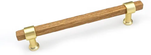 Miniatura 10 de Tiradores cuadrados de madera de 3.78 pulgadas para cajones, pomos de gabinete de cocina, pomos de latón para pomos de puerta de tocador