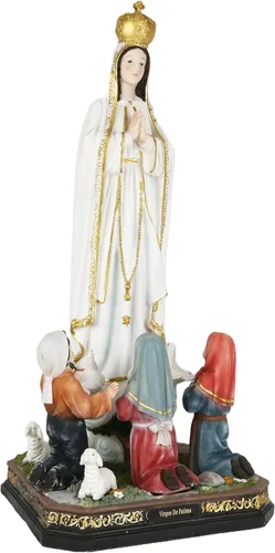 Miniatura 2 de Cannan Virgen De Fátima Con Pastorcitos 24" Patrona De Devotos Del Inmaculado Corazón De María Figura Religiosa Nuestra Señora de Fátima