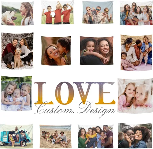 Miniatura 7 de Tapiz personalizado para cargar imágenes, diseño personalizado con foto/logotipo/texto, para colgar en la pared para bodas, festivales, cumpleaños