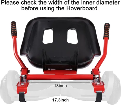 Miniatura 3 de Accesorio de asiento para aeropatineta para aeropatineta de 6.5 a 10 pulgadas, kit de conversión de buggy go kart, accesorio para scooter de Rojo