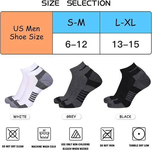 Miniatura 2 de COOVAN 10 Pairs Mens Ankle Socks Men 10 Pack Low Cut Comfort Cushion Casual Socks