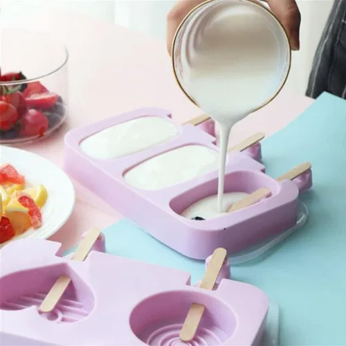 Miniatura 6 de Lindos moldes de silicona para paletas de conejo, moldes para paletas de hielo, moldes de silicona caseros con 100 palitos de paletas