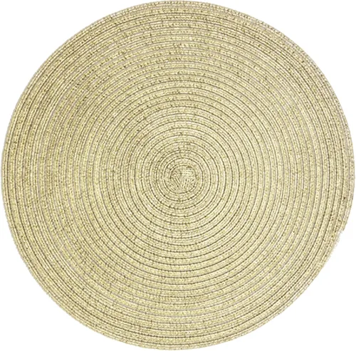 Miniatura 14 de Juego de 4 manteles individuales redondos trenzados, resistentes al calor, 11.8 pulgadas, para mesa de cocina, color beige