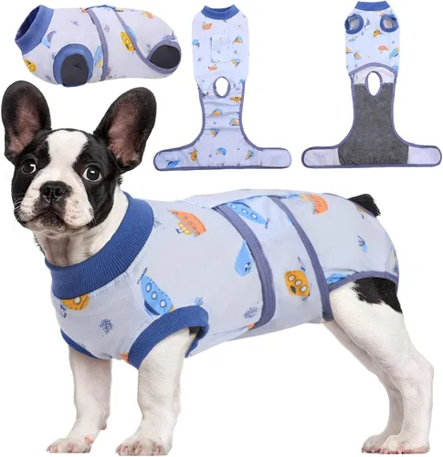 Miniatura 30 de Kuoser Traje de recuperación de cirugía para perros, traje de recuperación para perros machos hembras, mameluco para perro después de la cirugía