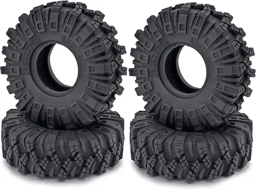 MOHERO - 4 neumáticos de goma de 1.0 pulgadas, neumáticos de rueda 1.0 de 2.441 x 0.866 in para Axial SCX24 90081 AXI00001 002 004 005 006 RC