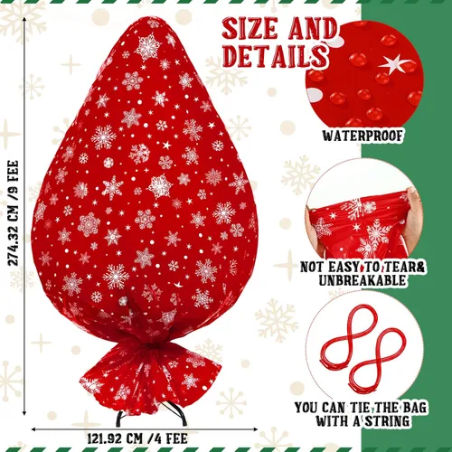 Miniatura 2 de Teling Bolsa de almacenamiento para árbol de Navidad de 9 pies, bolsa de extracción y eliminación de árboles de Navidad jumbo