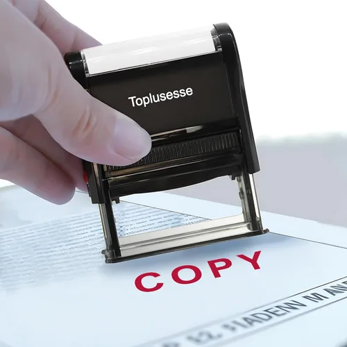 Miniatura 3 de Sello de copia autoentintado de goma para oficina, autoentintado, copia, mensaje, suministros de oficina, tinta roja, una línea Copiar