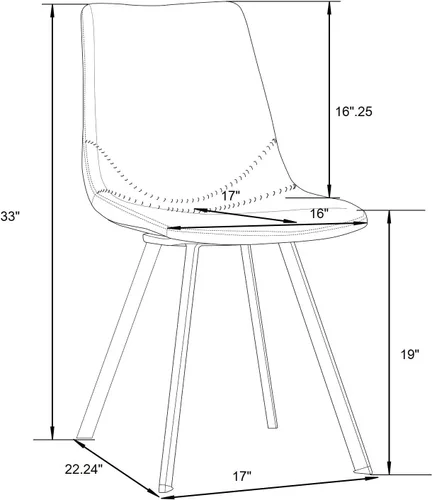 Miniatura 3 de LeisureMod Markley - Silla de comedor, color negro carbón