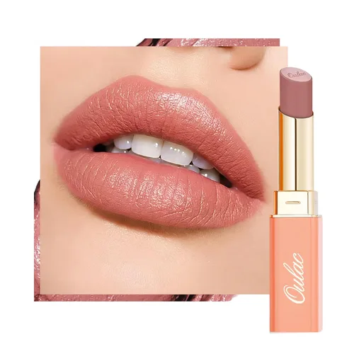 Miniatura 18 de Oulac Lápiz labial ciruela para mujer, lápiz labial mate burdeos, color de labios de cobertura completa, acabado mate satinado, textura crema, SG08