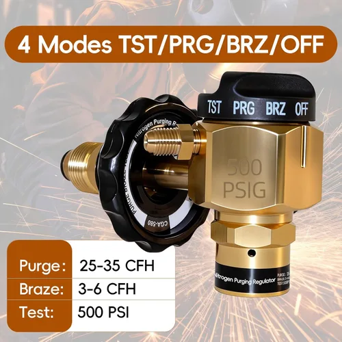 Miniatura 6 de Regulador de purga de nitrógeno VN-500, válvula de control de purga de nitrógeno de alta precisión con presión de prueba de 500 PSI, control