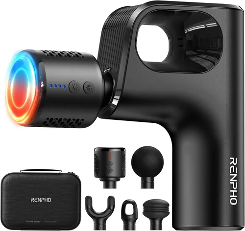 RENPHO Pistola de masaje con calor y frío, regalos para el día del padre, diseño innovador de bucle para facilidad de uso, masajeador de espalda de