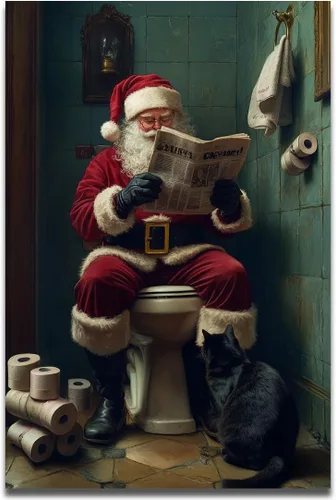 Miniatura 17 de Arte de pared de Navidad para baño, muñeco de nieve de Navidad en la bañera, impresión en lienzo de baño, escena clásica de Navidad, invierno