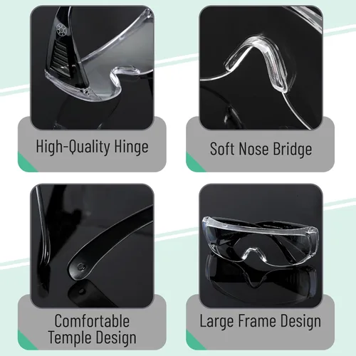 Miniatura 4 de UNCO - Gafas de seguridad sobre gafas, gafas protectoras, antiniebla, trabajo, gafas de seguridad sobre Negro