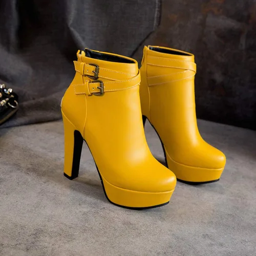 Miniatura 24 de Scaoruki Zapatos de otoño de moda para mujer, botines de tacón de bloque